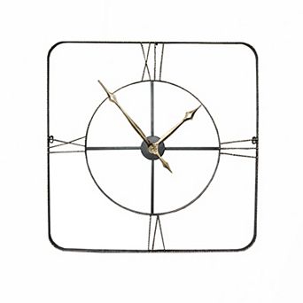 Square Wrought Iran Antique Wall Clock