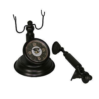 Brown Vintage Telephone Metal Table Clock