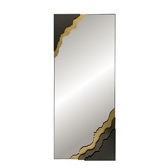 Contour Reflections: Dual-tone Metal Frame Floor And Wall Mirror