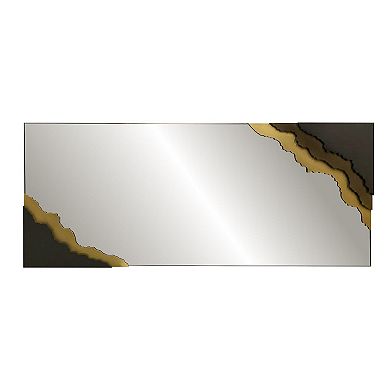 Contour Reflections: Dual-tone Metal Frame Floor And Wall Mirror