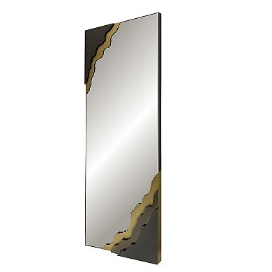 Contour Reflections: Dual-tone Metal Frame Floor And Wall Mirror