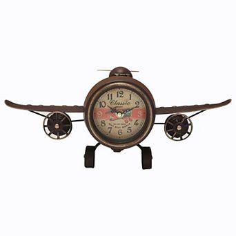 Rustic Vintage Airplane Table Clock