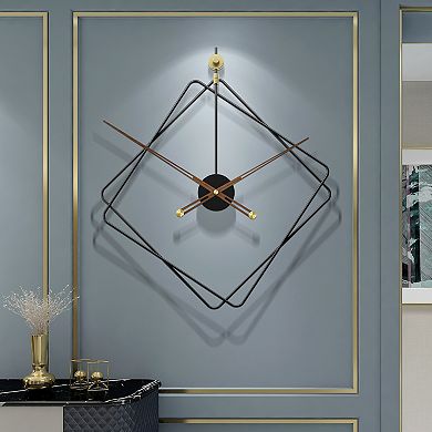 Iron Home Decoration Modern Design Mounted Square Wall Clock
