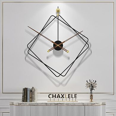 Iron Home Decoration Modern Design Mounted Square Wall Clock