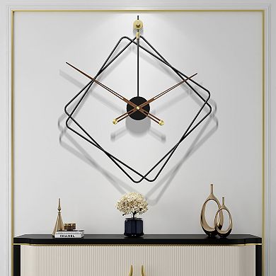 Iron Home Decoration Modern Design Mounted Square Wall Clock