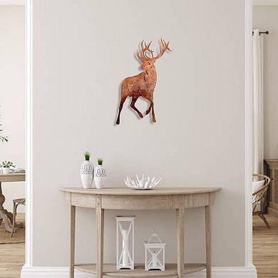 Posed Stag Metal Wall Art
