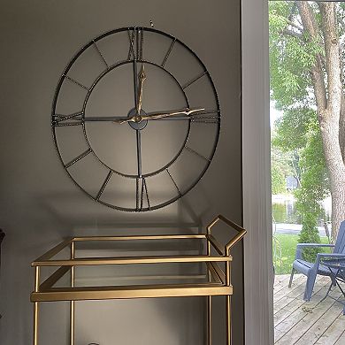 Round Wrought Iran Antique Wall Clock