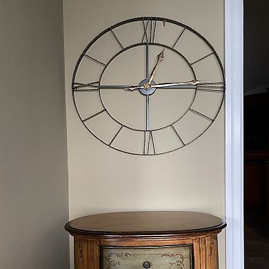 Round Wrought Iran Antique Wall Clock