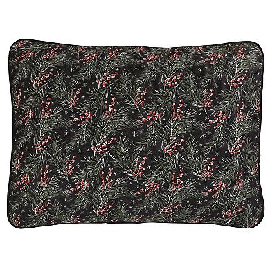 Marcielo 3 Piece Festive Christmas Quilt Bedspread Set Holly Berry Tree