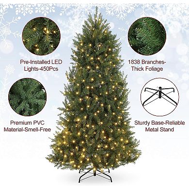 Pre-Lit Artificial Christmas Tree with Warm White Lights