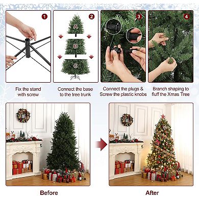 Pre-Lit Artificial Christmas Tree with Warm White Lights