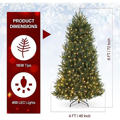 Pre-Lit Artificial Christmas Tree with Warm White Lights