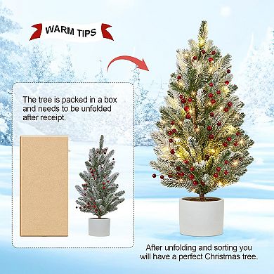 Pre-lit Table Top Christmas Tree with Lights, for Table Office Dorm Desk Decorations