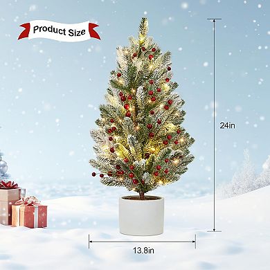 Pre-lit Table Top Christmas Tree with Lights, for Table Office Dorm Desk Decorations
