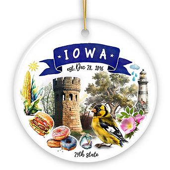 Artistic Iowa State Themes and Landmarks Christmas