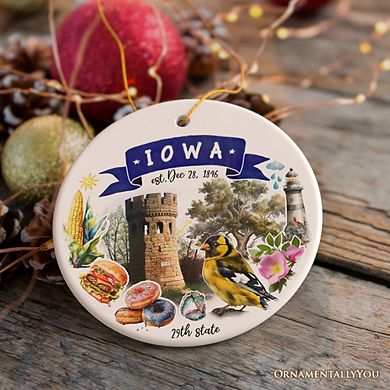 Artistic Iowa State Themes and Landmarks Christmas