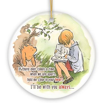 If We're Apart Keep Me in Your Heart Ceramic Ornament, Sentimental Pooh and Friends Quote Christmas