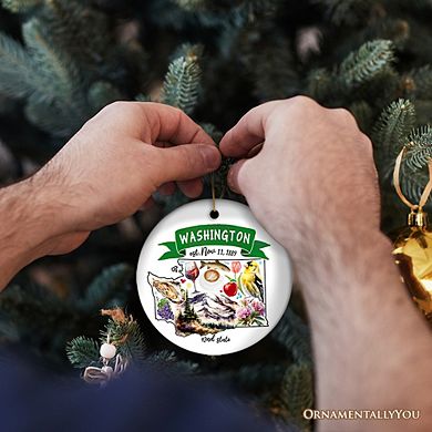 Artistic Washington State Themes and Landmarks Christmas Ornament