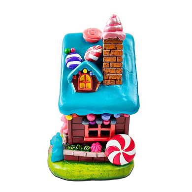 Sugary Haven Candy House Tabletop Figurine, 7" LED Christmas Gingerbread Style Home Decoration