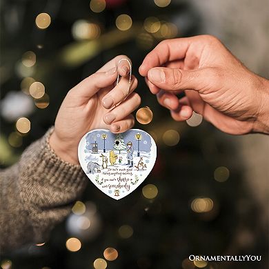 Excitement Means Little if Not Shared Ornament, Pooh and Friends Inspiring Quote Christmas Gift and