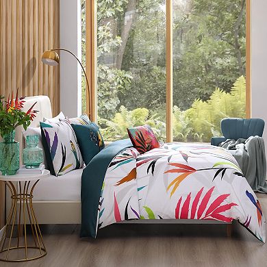 Bebejan Tropical Fusion 200 Thread Count 100% Cotton Sateen 5 Piece Reversible Comforter Set