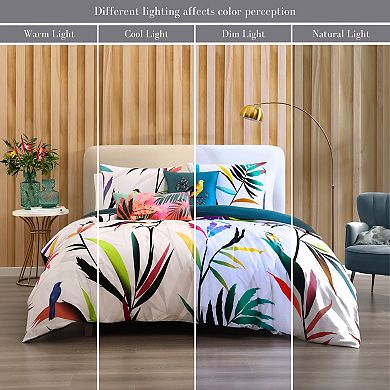 Bebejan Tropical Fusion 200 Thread Count 100% Cotton Sateen 5 Piece Reversible Comforter Set