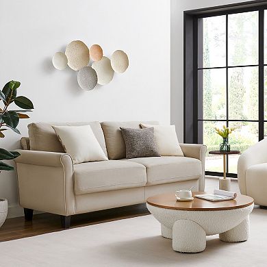 Savanna Multi-color Earth Toned Textured Connected Circle Plate Abstract Metal Wall Art