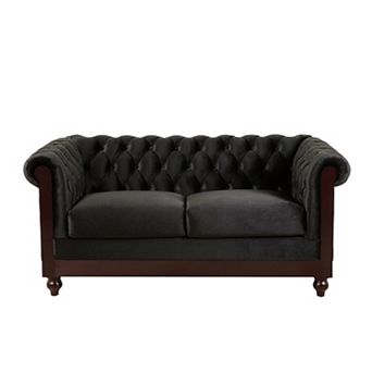 Merax Chesterfield Velvet Loveseat Sofa