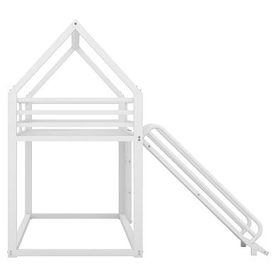 Merax Twin Over Twin House Bunk Bed With Ladder And Slide
