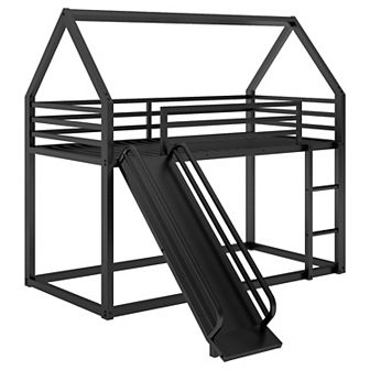 Merax Twin Over Twin House Bunk Bed With Ladder And Slide