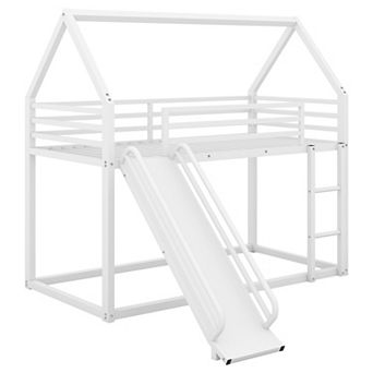 Merax Twin Over Twin House Bunk Bed With Ladder And Slide
