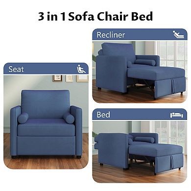 Merax 3 In 1 Convertible Sofa Chair With Adjustable Backrest
