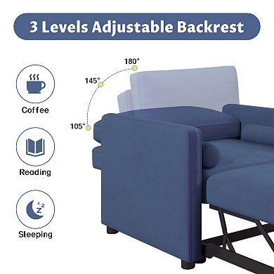 Merax 3 In 1 Convertible Sofa Chair With Adjustable Backrest