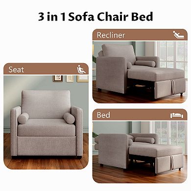 Merax 3 In 1 Convertible Sofa Chair With Adjustable Backrest
