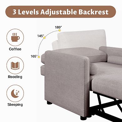 Merax 3 In 1 Convertible Sofa Chair With Adjustable Backrest