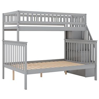 Merax Twin Over Full Stairway Bunk Bed With Storage
