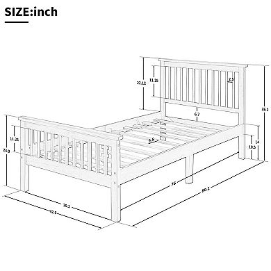 Merax Wood Platform Bed Twin Bed With Headboard And Footboard