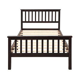 Merax Wood Platform Bed Twin Bed With Headboard And Footboard