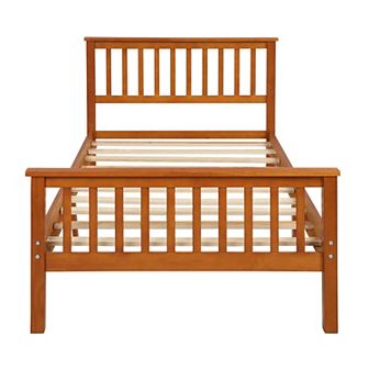 Merax Wood Platform Bed Twin Bed With Headboard And Footboard