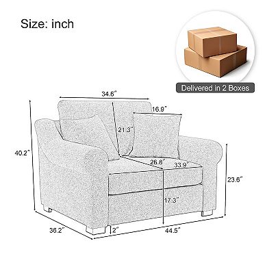 Merax Modern Chenille Oversized Armchair, Accent Chair