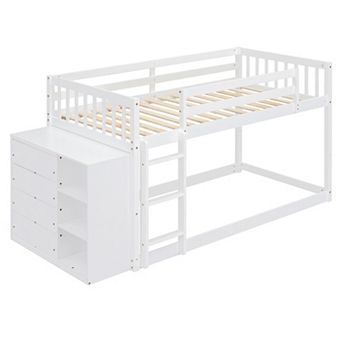 Merax Bunk Bed With 4 Drawers And 3 Shelves
