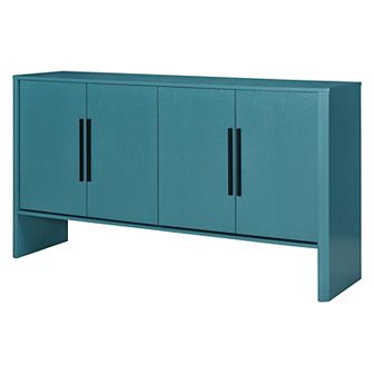 Merax 4-Door Large Storage Retro Sideboard with Adjustable Shelves and Long Handles