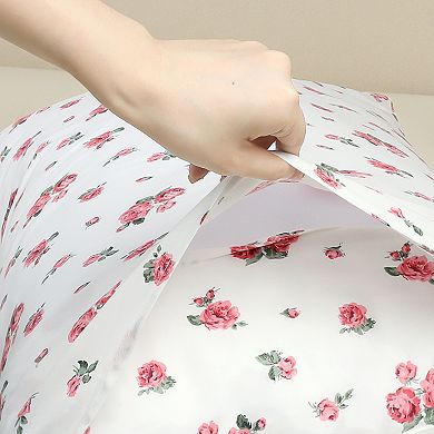 Set of 2 Pillowcase for Hair and Skin, Soft Cotton Floral Pillow Cases with Envelope Closure