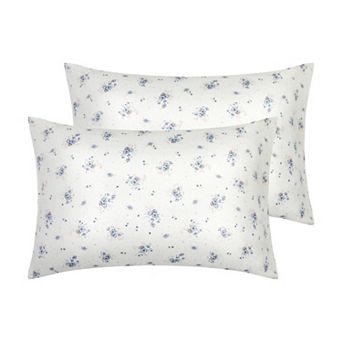 Set of 2 Pillowcase for Hair and Skin, Soft Cotton Floral Pillow Cases with Envelope Closure