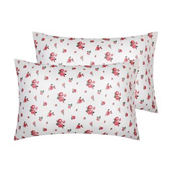 Set of 2 Pillowcase for Hair and Skin, Soft Cotton Floral Pillow Cases with Envelope Closure