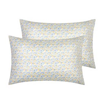 Set of 2 Pillowcase for Hair and Skin, Soft Cotton Floral Pillow Cases with Envelope Closure