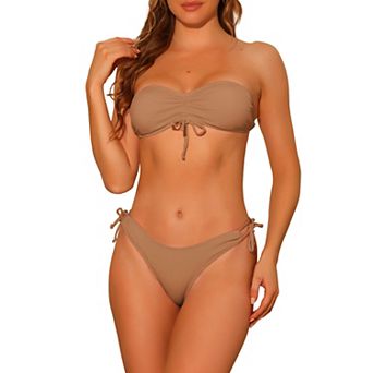 Women's Strapless Bandeau Bikini Sets 2 pc Swimwear Bathing Suits