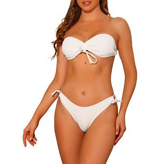 Women's Strapless Bandeau Bikini Sets 2 pc Swimwear Bathing Suits