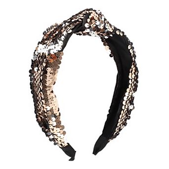 Elegant Sequined Knotted Wide Hairband For Women For Girls 6.69"x5.31"