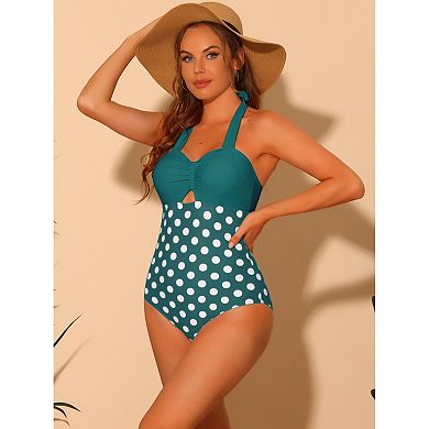 Women's Dots Bikini Monokini One-piece Tummy Control Swimsuit Bathing Suits